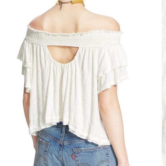 Cream Off Shoulder Ruffled Top - Picture 7 of 7